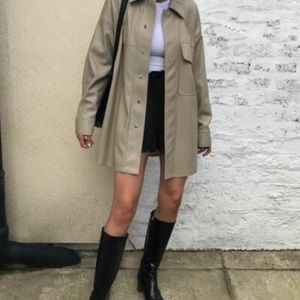 Zara faux Leather oversized jacket